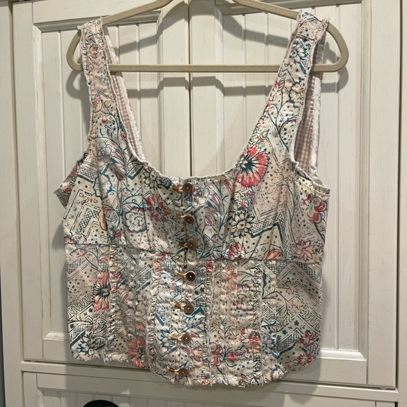 Corset top Pilcro/Anthropologie. Denim like material. NWT never worn - Picture 2 of 6